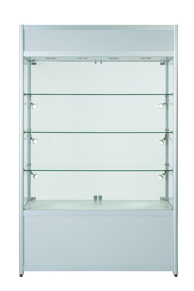 1200mm Full Glass Retail Display Storage and Branding Canopy